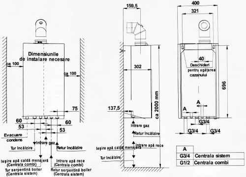 cumpără Cazan pe gaz Termet Home Eco 25/30 Combi WKD59B1000000/EUAF în Chișinău 