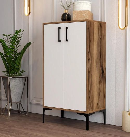 cumpără Raft pentru încălțăminte Trendy Prag, Nuc, Alb 60x111x35cm în Chișinău 