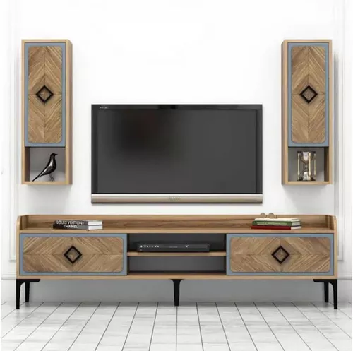 купить Тумба напольная для TV Trendy Samba, Albastru 180x52x35cm в Кишинёве 