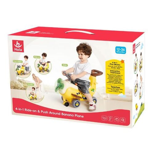 купить Толокар Hola Toys HE9983 Avion Banana 4în1 в Кишинёве 