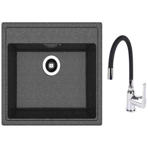 купить Мойка кухонная со смесителем Dr.Gans Nica 570 + SanDonna F 9995 negru в Кишинёве 