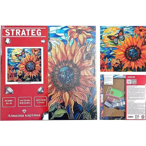 cumpără Tablou pe numere Strateg 57343 Pictura cu diamant 30x30cm Raza de soare în Chișinău 