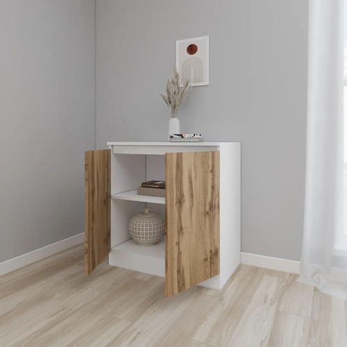 купить Комод Smartex (16425) Т8 80cm Alb+Stejar inchis в Кишинёве 