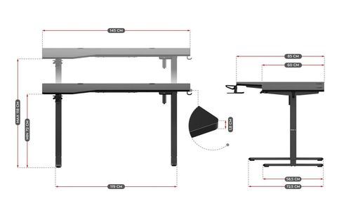 cumpără Masă de birou Huzaro Hero 9.1 black în Chișinău 