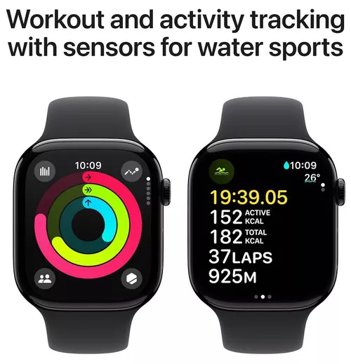 cumpără Ceas inteligent Apple Watch Series 10 GPS 46mm Jet Black Aluminium Case with Black Sport Band - M/L MWWQ3 în Chișinău 