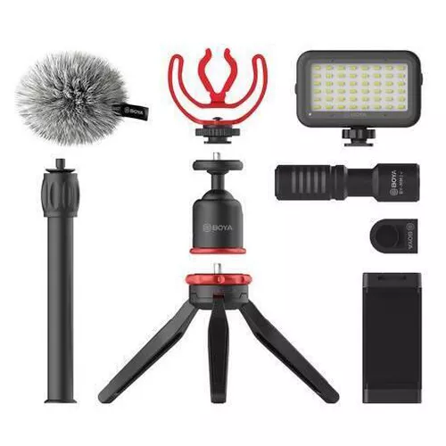 купить Штатив Helmet Boya Vlogger Kit Plus BY-VG350 (Led Light/Tripod/Shock Mount/Microphone With Monitoring, Super Cardiod Pattern) в Кишинёве 