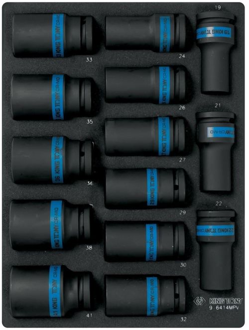 купить Набор головок, бит, насадок King Tony 9-6414MPV набор 3/4" ударных головок глубоких 6гр., от 19 до 41мм, 14 пр. (FOAM) в Кишинёве 