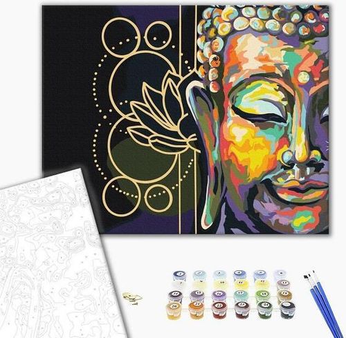 cumpără Tablou pe numere BrushMe BS52648 40x50 cm (în cutie) Simbolismul lui Buddha în Chișinău 