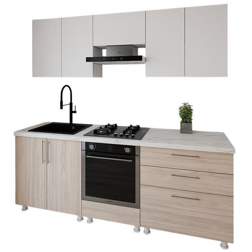 cumpără Mobilă pentru bucatarie Smartex (30141) K4 220сm Alb+Stejar Deschis în Chișinău 