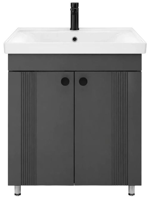 cumpără Dulap pentru lavoar Mashtab 12131 Palma (Sava) cu 2 uși 650x470x850 Antracit mat în Chișinău 
