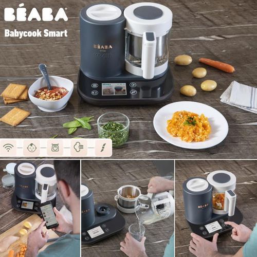 купить Кухонный комбайн Beaba Babycook Smart + Wi-Fi Charcoal Grey в Кишинёве 