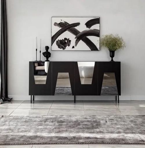 cumpără Comodă Trendy Venetia, Negru, Fume (GTR001221) în Chișinău 