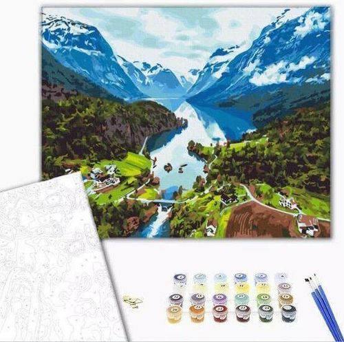 cumpără Tablou pe numere BrushMe BS28730 40x50cm (în cutie) Munții Alpi în Chișinău 