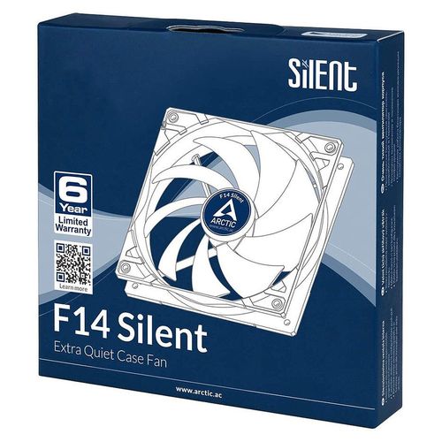 купить Case/CPU FAN Arctic F14 Silent, Black, 140x140x27 mm, 3-pin, 800rpm, Noise 0.08 Sone (@ 800 RPM), 46 CFM (78 m3/h) (ACFAN00217A) в Кишинёве 