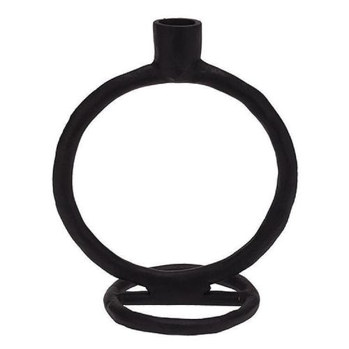 cumpără Lumânare Promstore 41544 Sfesnic metalic Black Ring 15x10x19cm, negru în Chișinău 