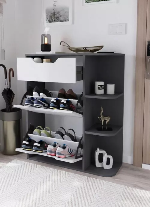 cumpără Raft pentru încălțăminte Bofigo Обувница 18-35-81 Anthracite/White în Chișinău 