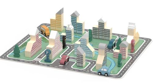 купить Конструктор Viga 44040 Set de construcție din lemn Orașul, 56 elem. в Кишинёве 