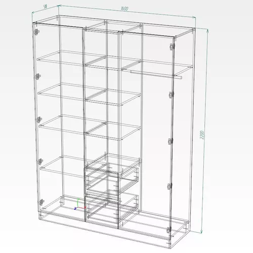 купить Шкаф Smartex (15843) N14 160cm Alb+Grafit в Кишинёве 