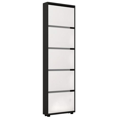 купить Полка для обуви Mobildor-Lux Leo Slim 100x16x203H cm Anthracite/White в Кишинёве 