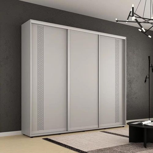 cumpără Dulap Mobildor-Lux Compact uși glisante PAL cu ornament grecesc (260x45x210H cm) Grey în Chișinău 