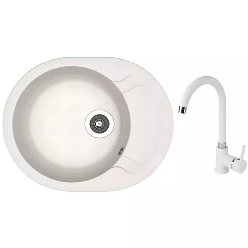 купить Мойка кухонная со смесителем Dr.Gans Berta 580 + SanDonna F 7073 alb в Кишинёве 