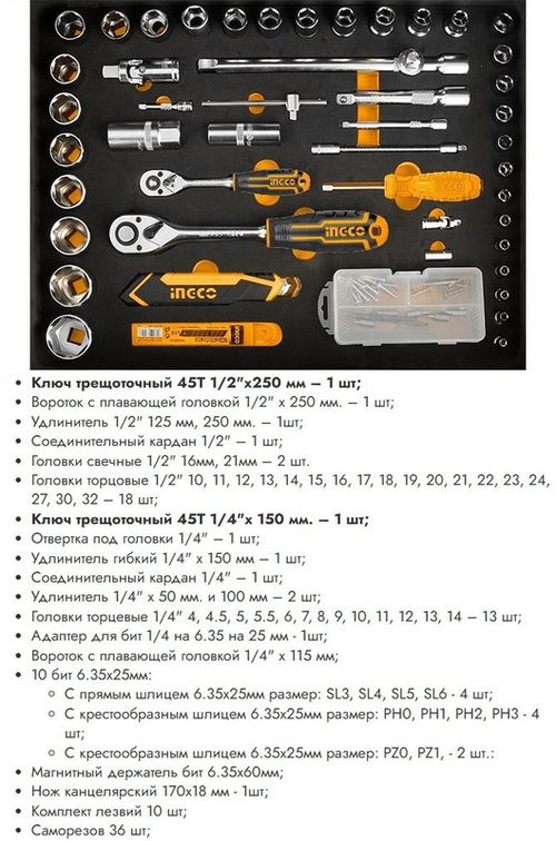 купить Набор ручных инструментов INGCO HKTHP21471 (50376) в Кишинёве 