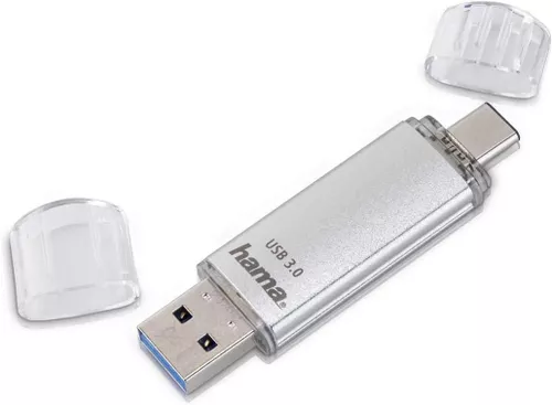 купить Флеш память USB Hama 124162 C-Laeta, Type-C USB 3.1/USB 3.0, 32 GB, 40 MB/s, silver в Кишинёве 