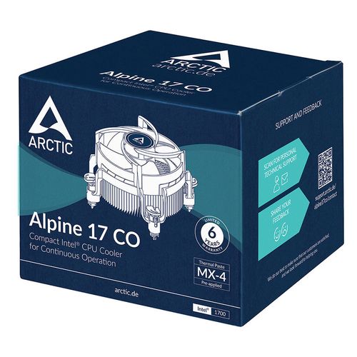купить Cooler Arctic Alpine 17, Intel Socket 1700, FAN 92mm, 100-2000rpm PWM, MX-4 Pre-applied, Noise Level 0.3 Sone, Fluid Dynamic Bearing, ACALP00040A в Кишинёве 