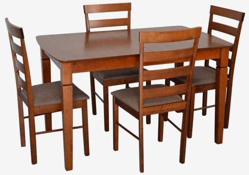 купить Комплект стол и стулья Evelin di Costacurta стол HV-27V Burnish Oak + 4 стула GLORIA Burnish Oak/Ekea12 Dark Brown в Кишинёве 