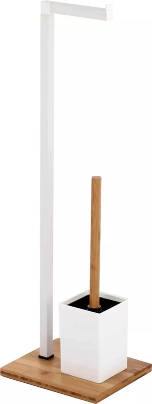 купить Аксессуар для туалета Bisk 07619 Suport stationar p/u prosoape cu perie WC patrata (alb) в Кишинёве 