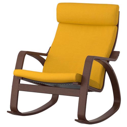 cumpără Fotoliu Ikea Poang (Maro/Skiftebo Galben) balansoar în Chișinău 