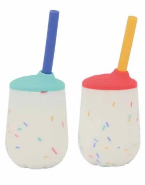 cumpără Cană cu pai Nuby NV04035 Поильник Silicone mini cup with straw 120ml (12m+) în Chișinău 
