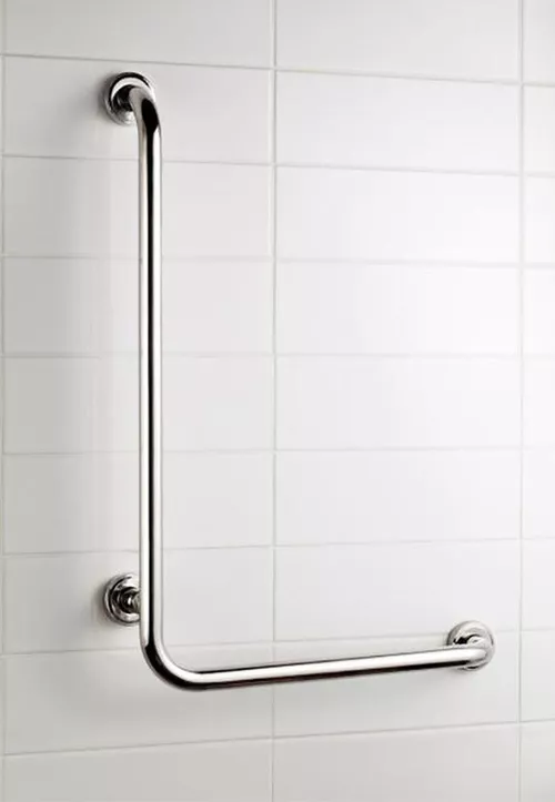 cumpără Accesoriu pentru baie Bisk 04785 Miner unghi L de baie p/u persoane cu dezabilitati PRO 550x550mm, 25mm, inox, crom în Chișinău 