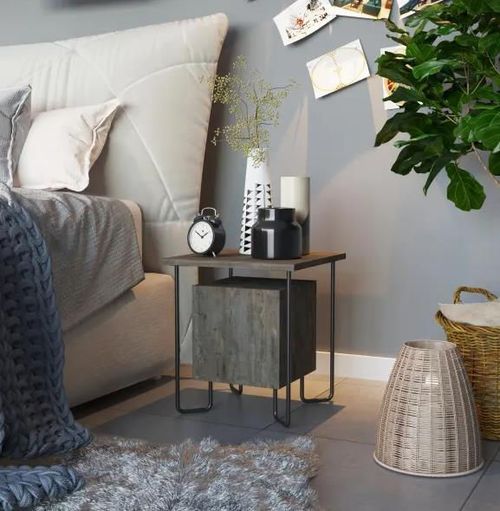 cumpără Noptieră Trendy Acres Nightstand, Cafea neagra, 40x45x40cm (GTR001515) în Chișinău 