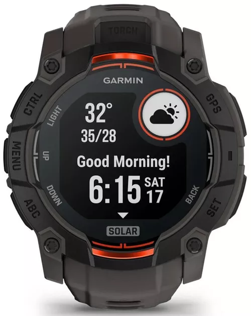 купить Смарт часы Garmin Instinct 3, 50 mm, Solar, Black with Charcoal Band (010-02935-00) в Кишинёве 