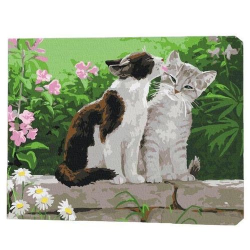 купить Картина по номерам BrushMe RBS3251FC 30x40сm (fără cutie) Cuplu de pisoi в Кишинёве 