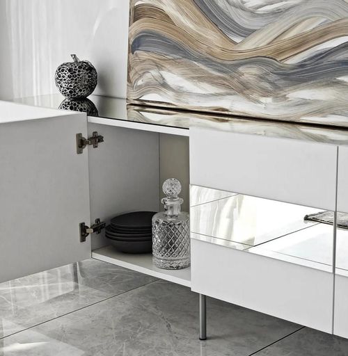 cumpără Comodă TV Trendy Leon, Alb, Argintiu în Chișinău 