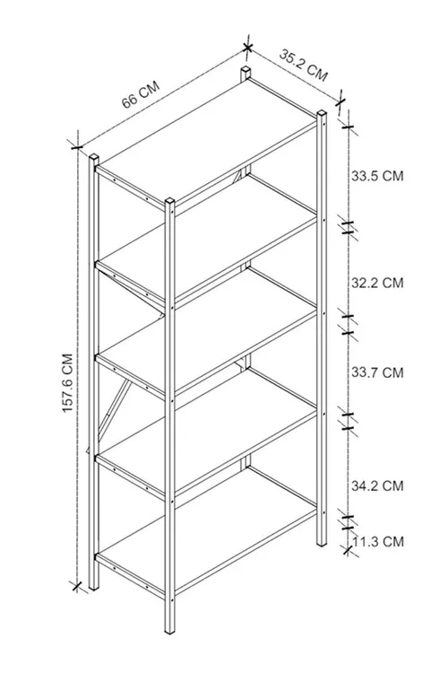 cumpără Etajeră Bofigo Bucatarie, 5 nivele, 66x35x128 cm, Antracit (13-05-01) în Chișinău 