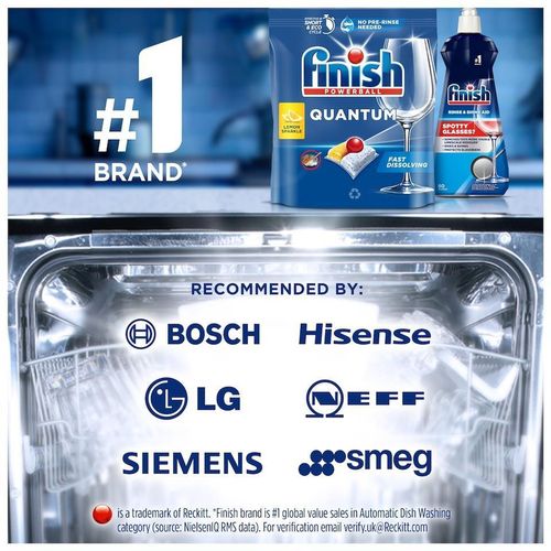 cumpără Detergent mașina de spălat vase Finish Quantum Lemon 24 tab (4874) în Chișinău 