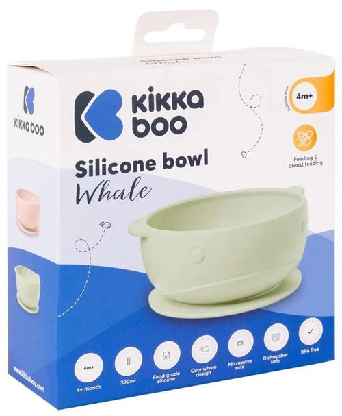 cumpără Seturi pentru hrănire bebelușilor Kikka Boo 31302040119 Bol din silicon Whale Mint în Chișinău 