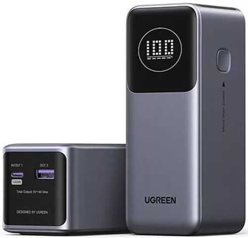 купить Аккумулятор внешний USB (Powerbank) Ugreen 35526B Nexode Flight Approved 12000mAh, Grey в Кишинёве 