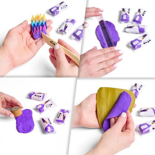 купить Набор для творчества Okto 10030 Plastilină aerată Air Clay Colours, 10buc, mov, mărimea S в Кишинёве 