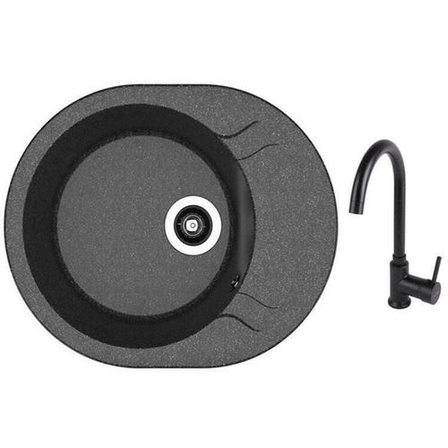 cumpără Chiuvetă bucătărie cu bateria Dr.Gans Berta 580 + SanDonna F 7073 negru în Chișinău 