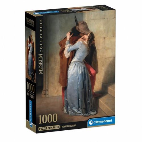 купить Пазл Clementoni Puzzle 1000 HQC Museum the Kiss-Hayez (37064) в Кишинёве 