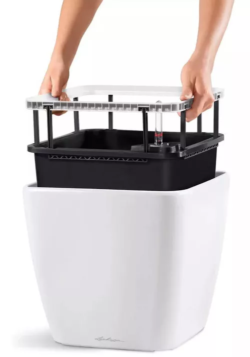 купить Цветочный горшок Lechuza Quadro Premium 28 Ls All In One White в Кишинёве 