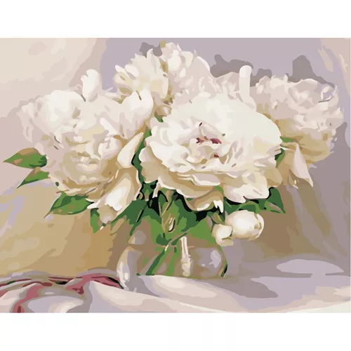 cumpără Tablou pe numere Richi (04205) Bujori albi 40x50 în Chișinău 