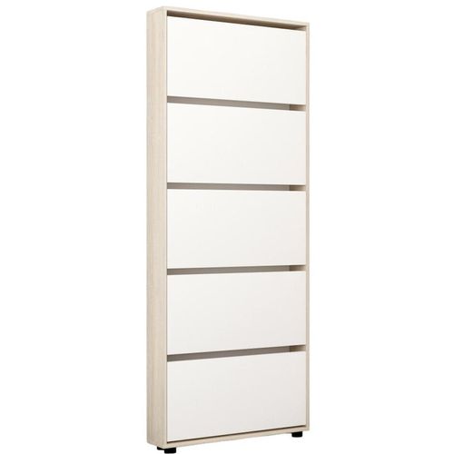 купить Полка для обуви Mobildor-Lux Leo Slim 90x16x203H cm Sonoma/White в Кишинёве 