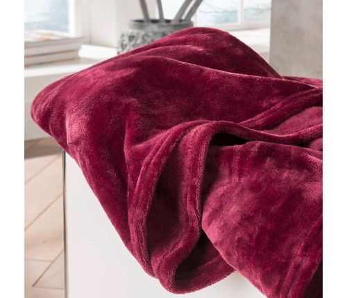 cumpără Cuvertură Ibena 3640/430 Plain Fleecedecke Olbia 150x200 Dark red în Chișinău 