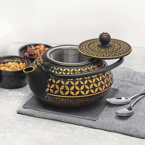 купить Чайник заварочный Konighoffer Hanako 0.8L Gold/Black в Кишинёве 