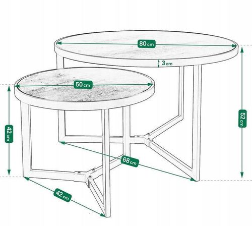купить Журнальный столик Jumi CM-316348 Set, Maro в Кишинёве 